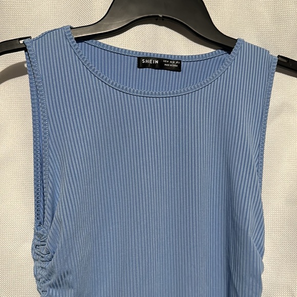 Drawstring Side Rib Knit Bodycon Dress - Picture 3 of 3